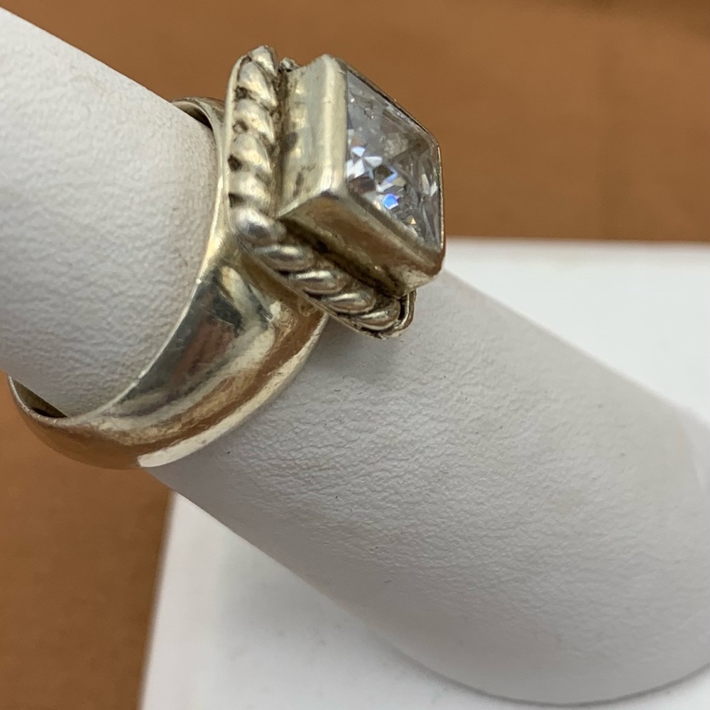 Silpada Silver Square-Cut Crystal Ring - image 6